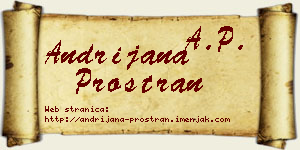 Andrijana Prostran vizit kartica